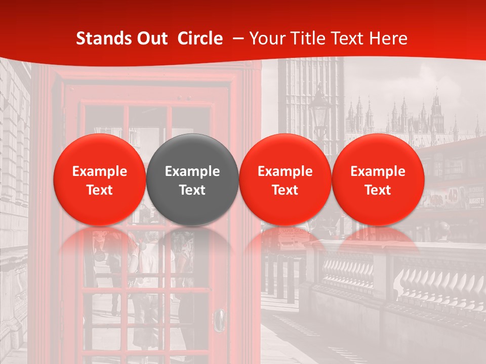 Landscape London Red Bus PowerPoint Template