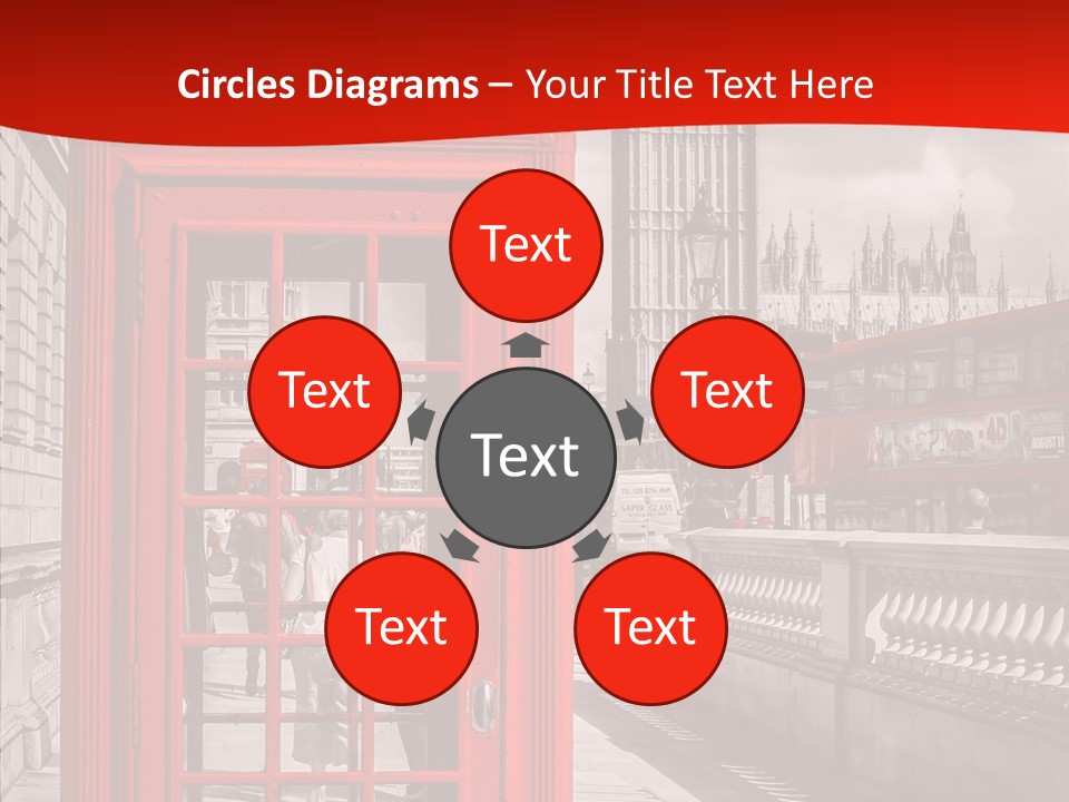 Landscape London Red Bus PowerPoint Template