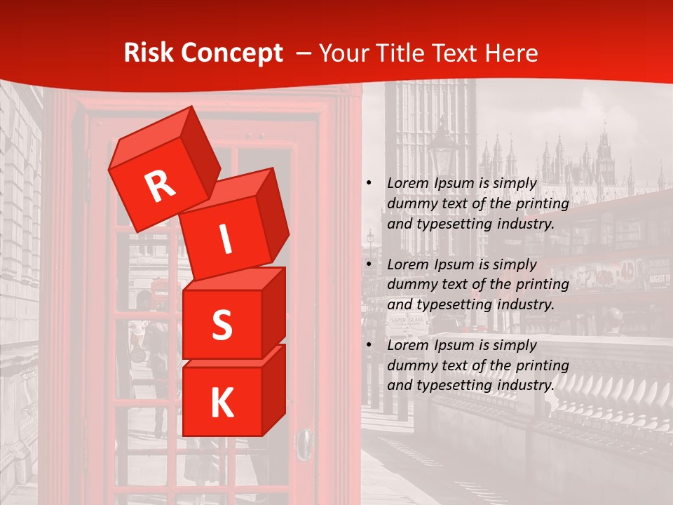 Landscape London Red Bus PowerPoint Template