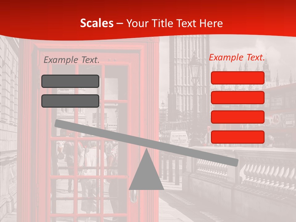 Landscape London Red Bus PowerPoint Template