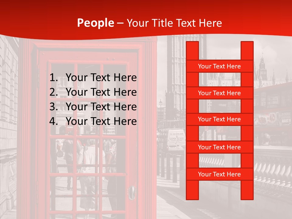Landscape London Red Bus PowerPoint Template