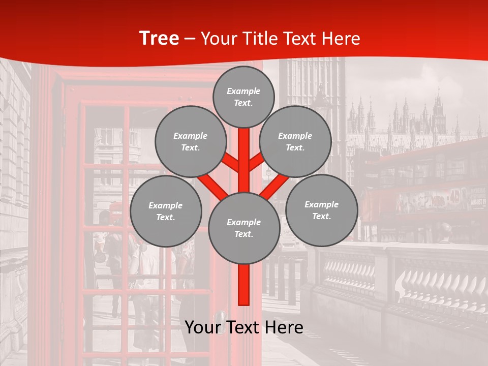 Landscape London Red Bus PowerPoint Template