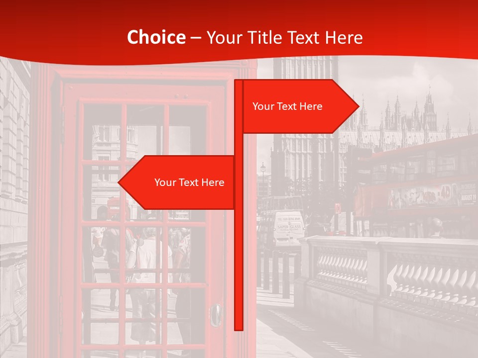 Landscape London Red Bus PowerPoint Template