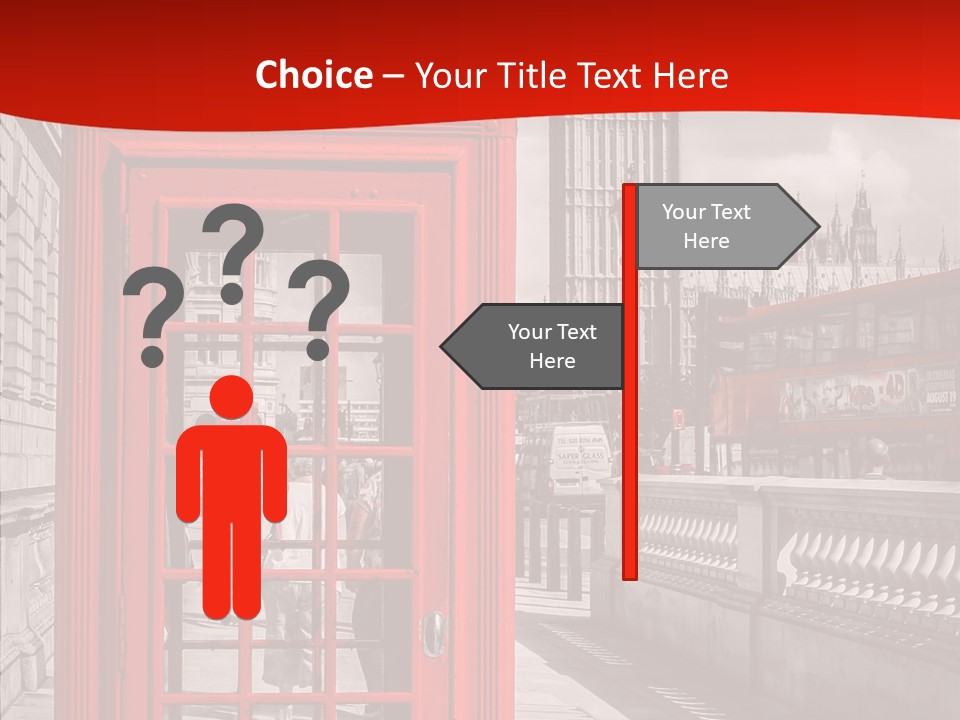 Landscape London Red Bus PowerPoint Template