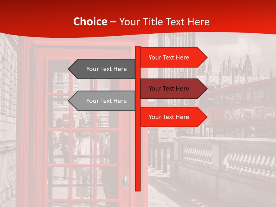 Landscape London Red Bus PowerPoint Template