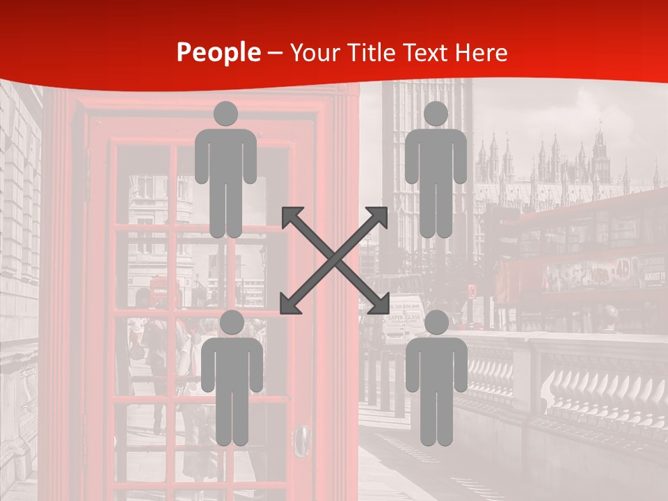 Landscape London Red Bus PowerPoint Template