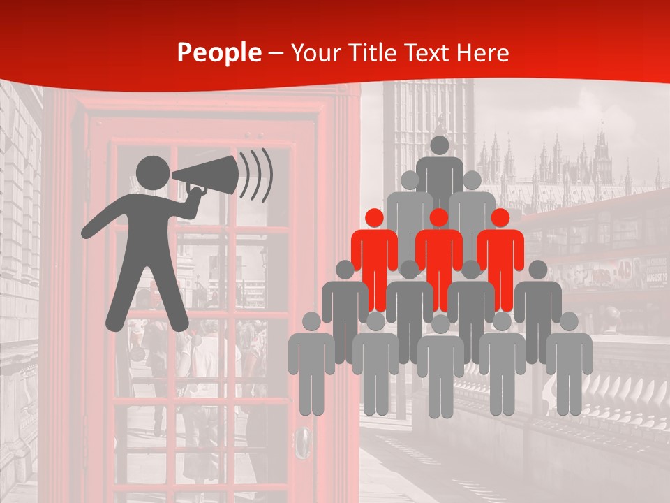 Landscape London Red Bus PowerPoint Template