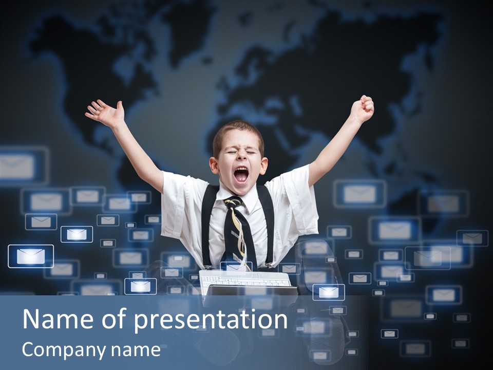 Business Screen Contact PowerPoint Template