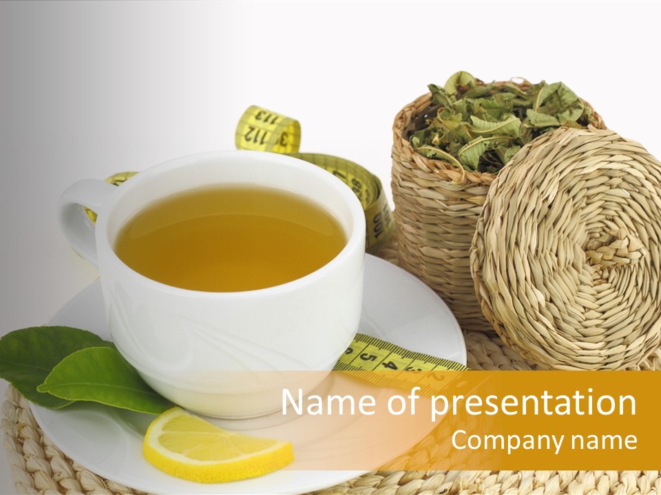 Health Tea White PowerPoint Template