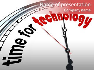 Clock Train Computers PowerPoint Template