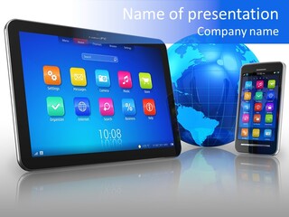 Touchscreen Screen Social PowerPoint Template