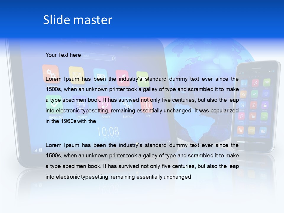 Touchscreen Screen Social PowerPoint Template