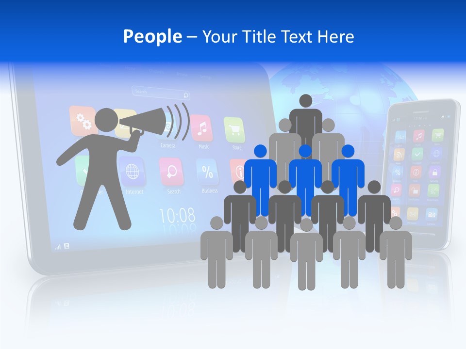 Touchscreen Screen Social PowerPoint Template