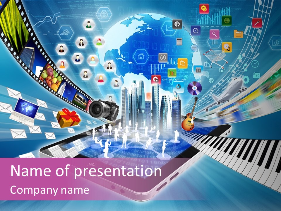 Business Worldwide Database PowerPoint Template