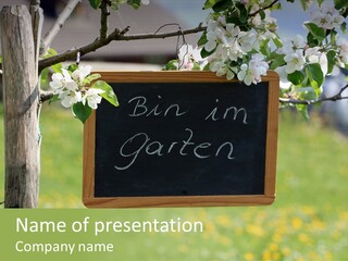 Schiefertafel Hobby Garten PowerPoint Template