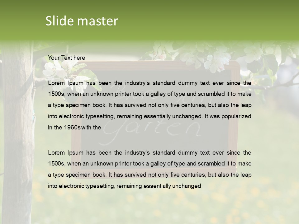 Schiefertafel Hobby Garten PowerPoint Template