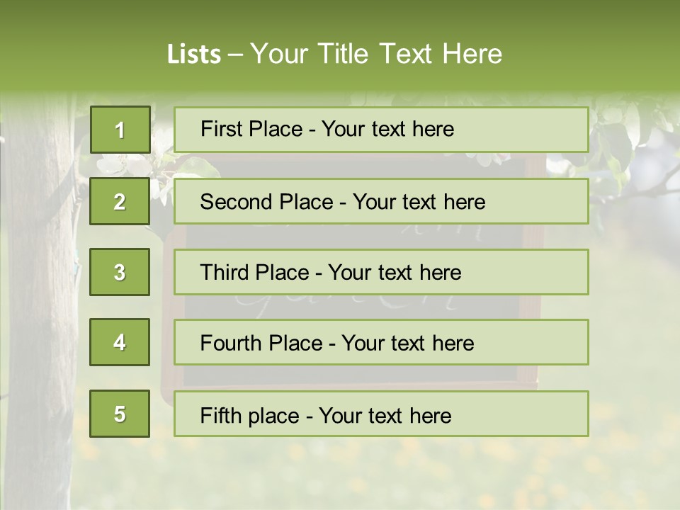 Schiefertafel Hobby Garten PowerPoint Template
