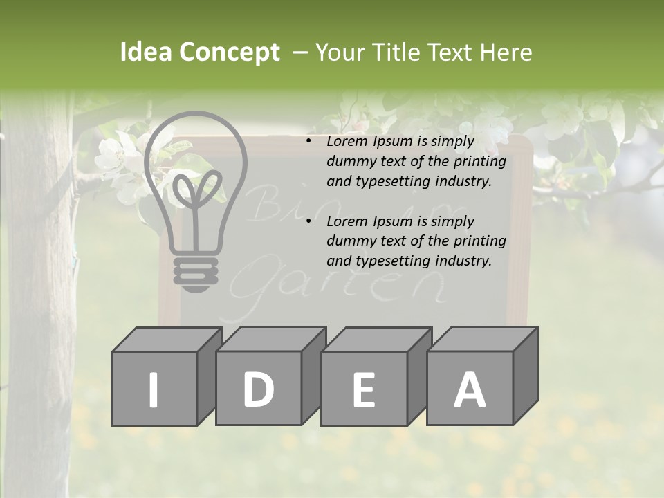 Schiefertafel Hobby Garten PowerPoint Template