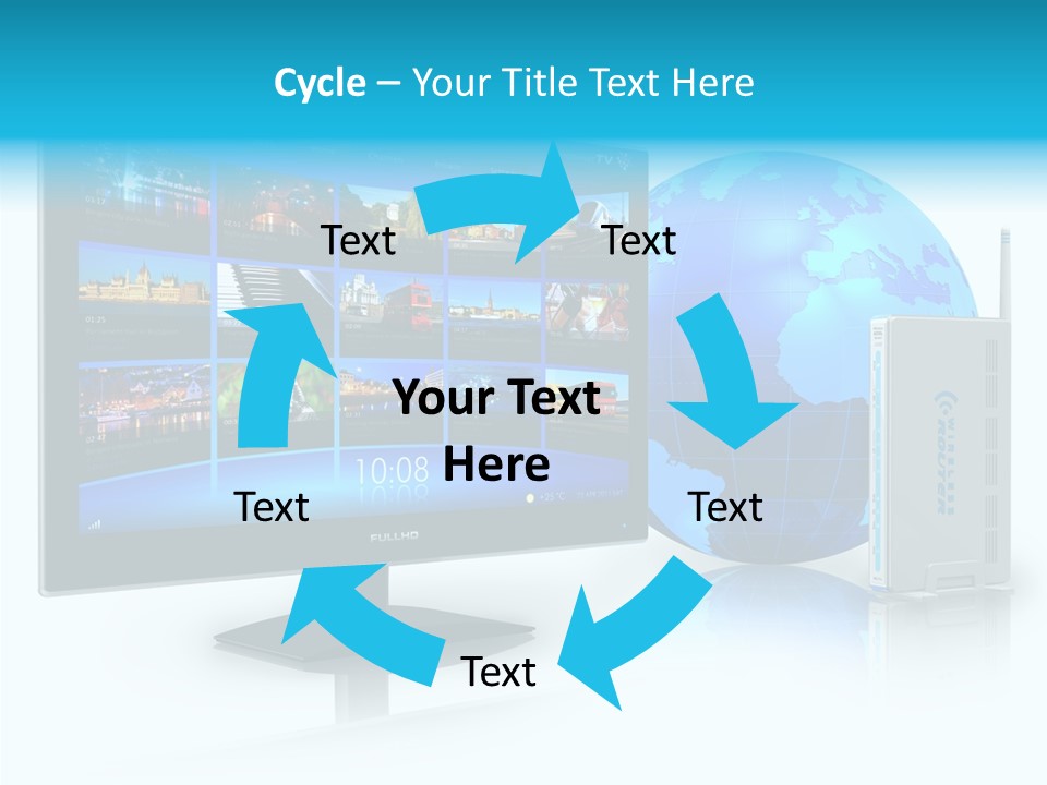 Technology Downloading Screen PowerPoint Template