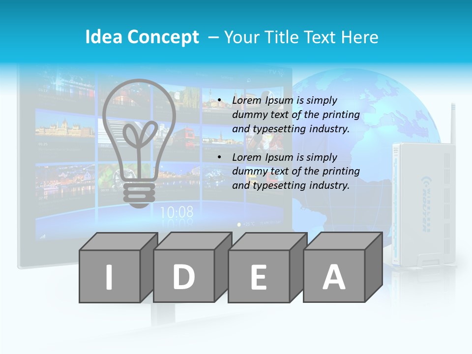 Technology Downloading Screen PowerPoint Template