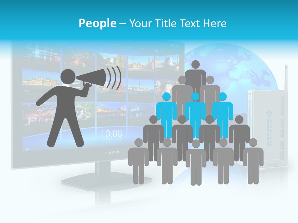 Technology Downloading Screen PowerPoint Template