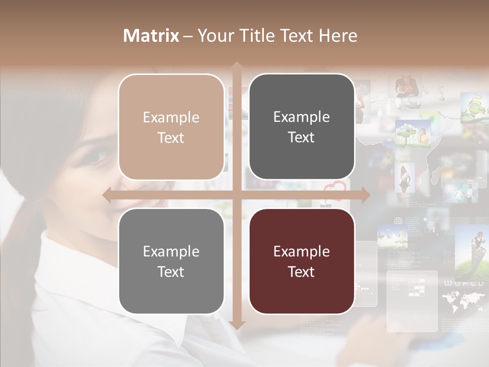 Map Woman Technology PowerPoint Template