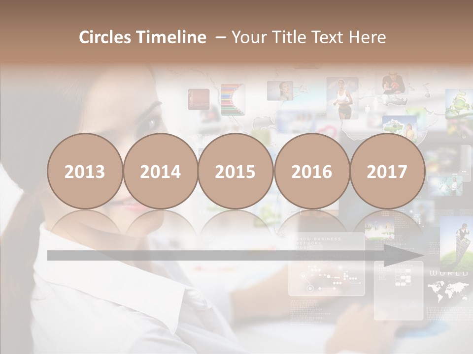 Map Woman Technology PowerPoint Template