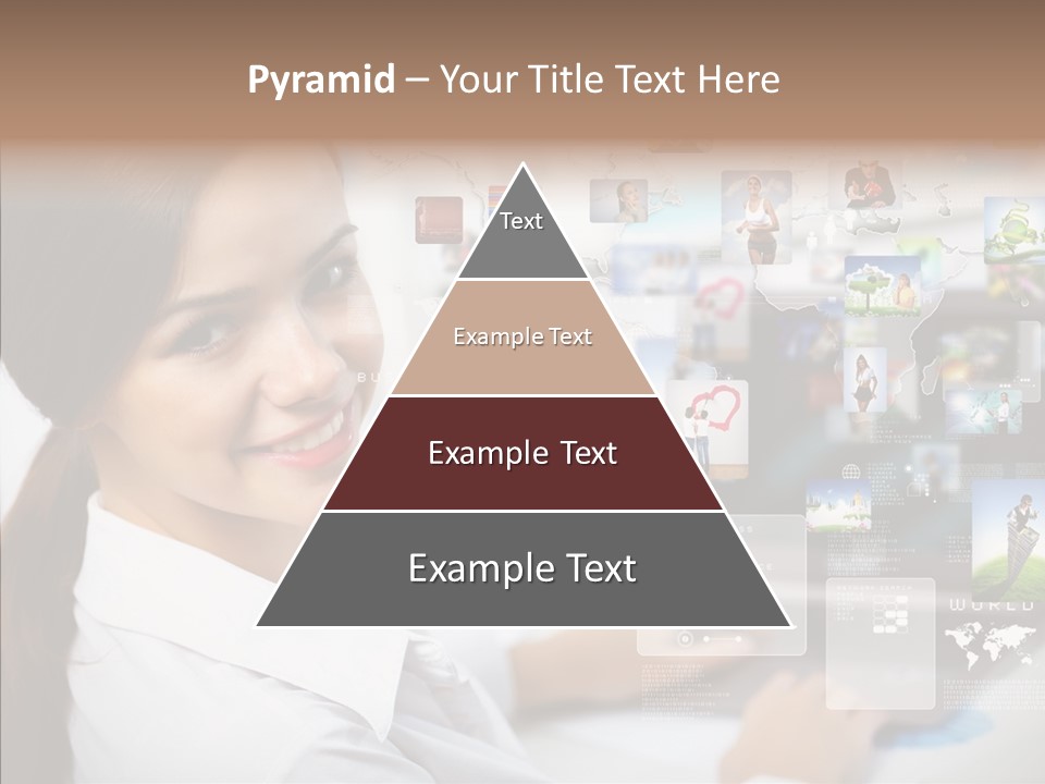 Map Woman Technology PowerPoint Template