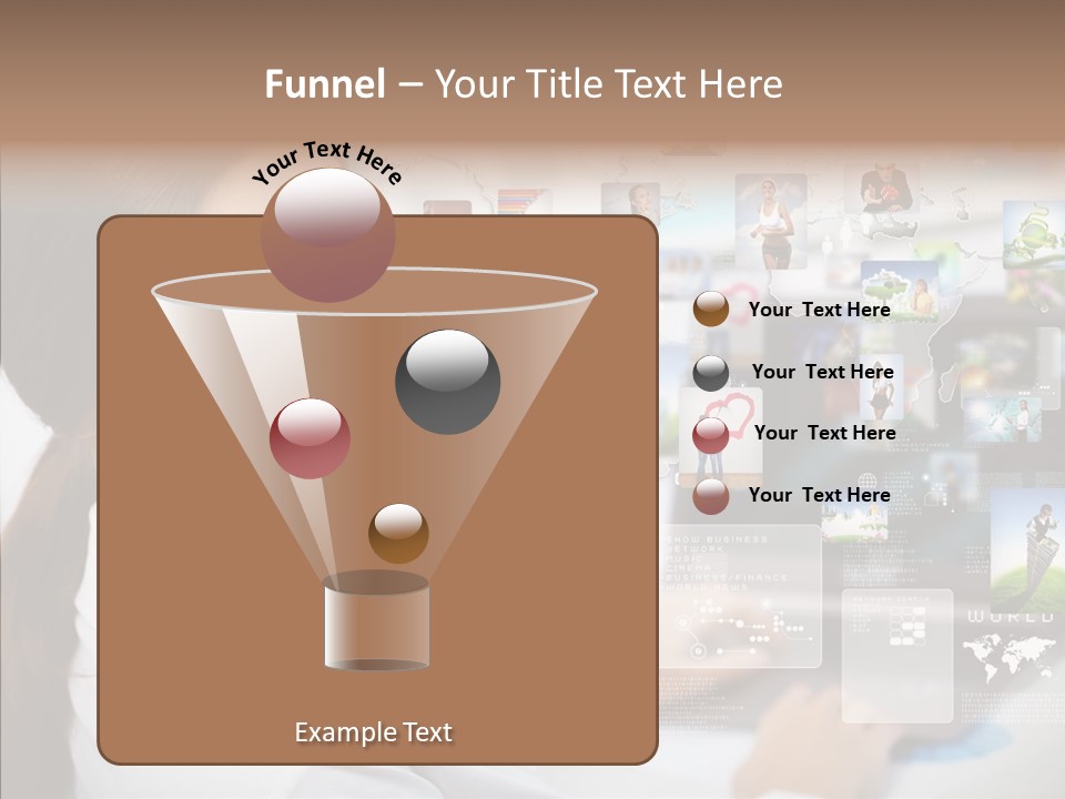 Map Woman Technology PowerPoint Template