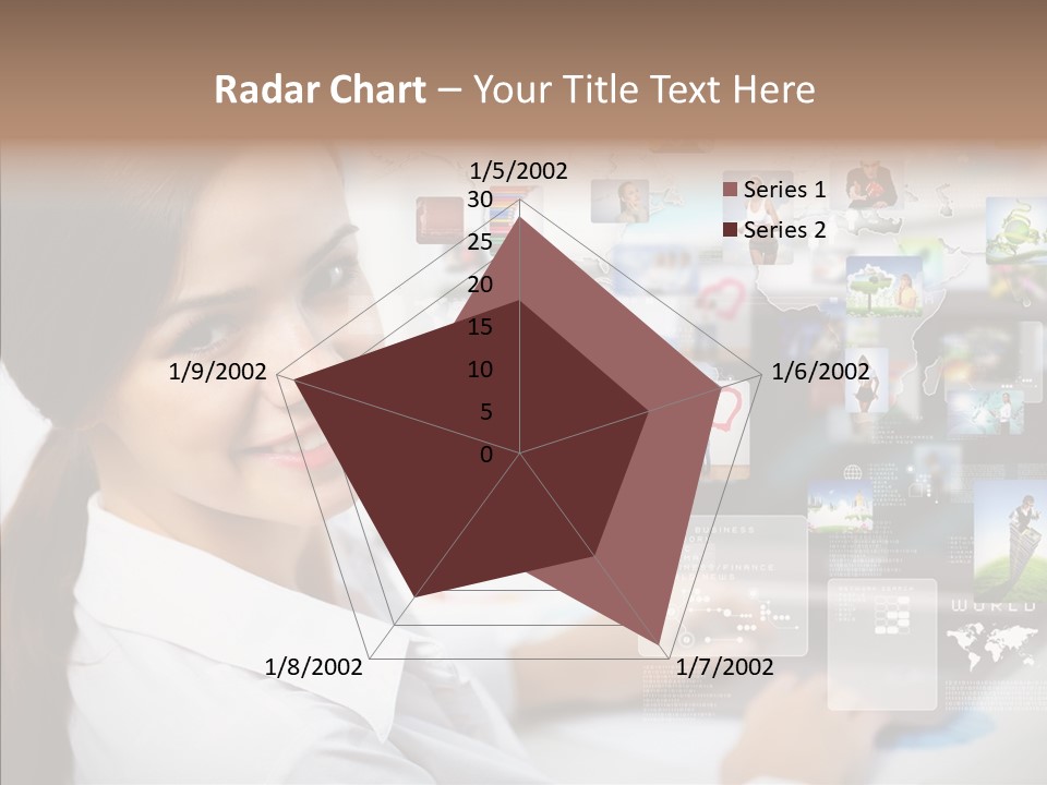 Map Woman Technology PowerPoint Template