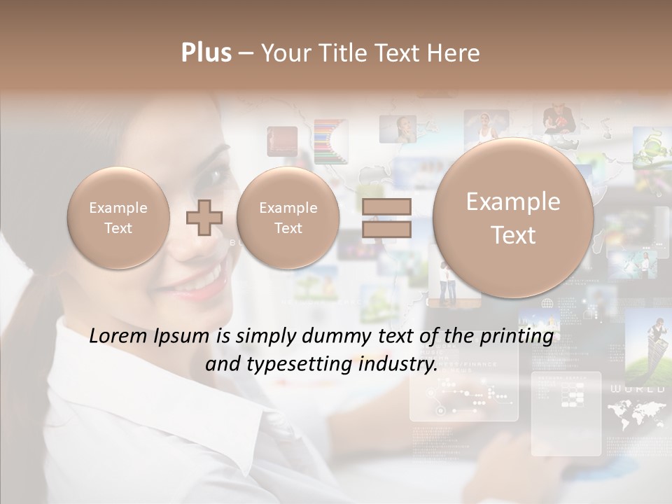 Map Woman Technology PowerPoint Template
