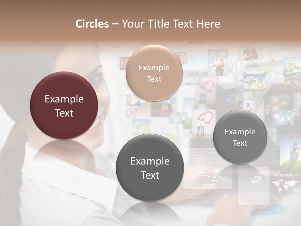 Map Woman Technology PowerPoint Template