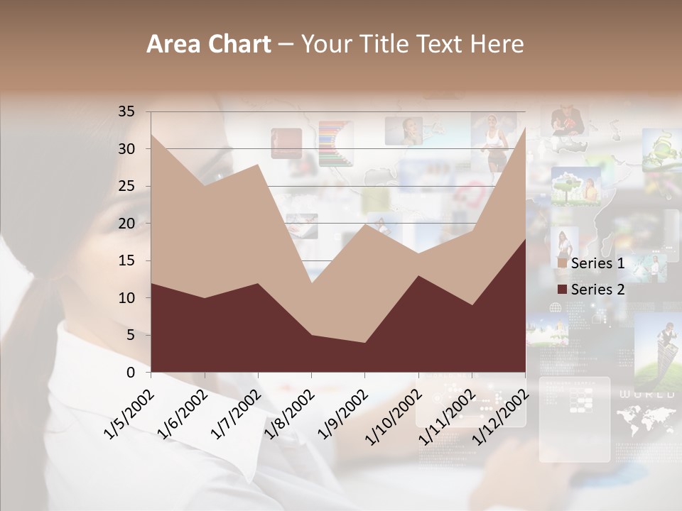 Map Woman Technology PowerPoint Template