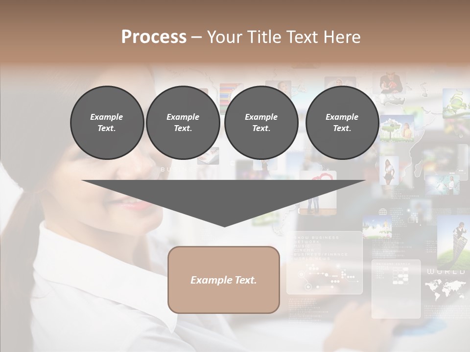 Map Woman Technology PowerPoint Template