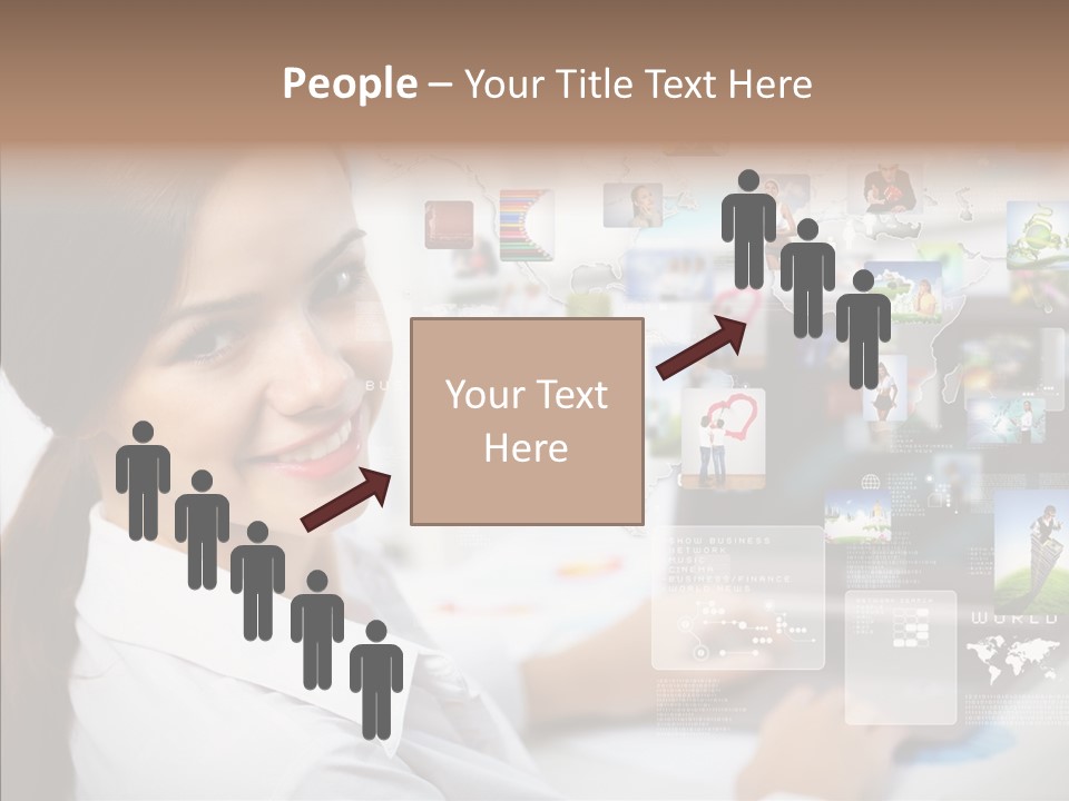 Map Woman Technology PowerPoint Template