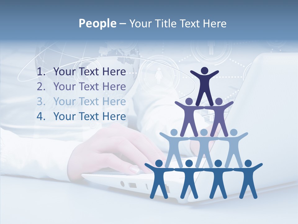 Man Teamwork Figure PowerPoint Template