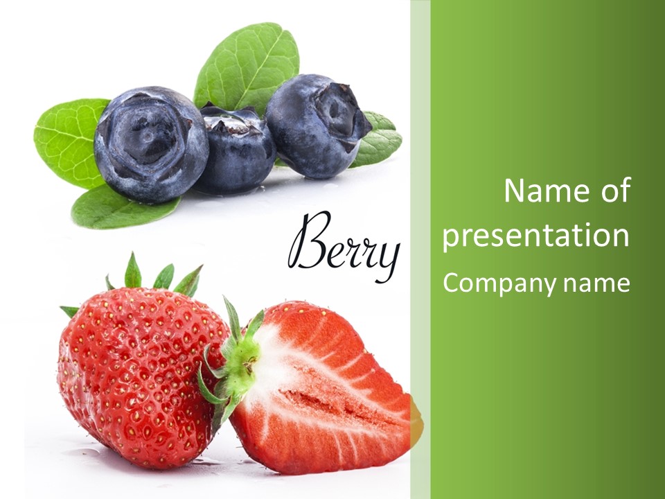 Fresh Eating Whortleberry PowerPoint Template