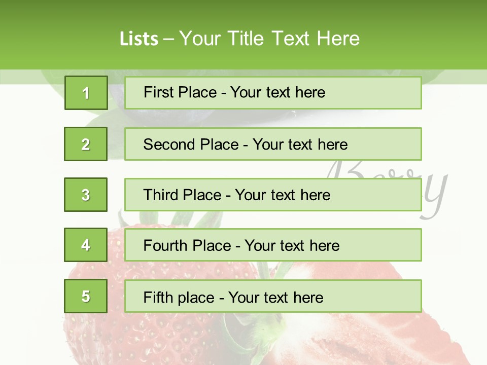 Fresh Eating Whortleberry PowerPoint Template