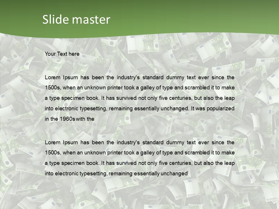 Hundred Euros Wealth Banknote PowerPoint Template