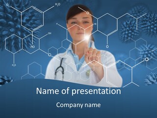 Pressing Blue Background Graphic PowerPoint Template