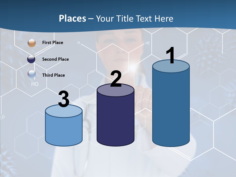 Pressing Blue Background Graphic PowerPoint Template