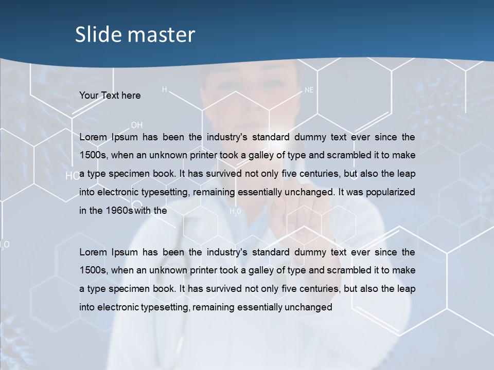 Pressing Blue Background Graphic PowerPoint Template