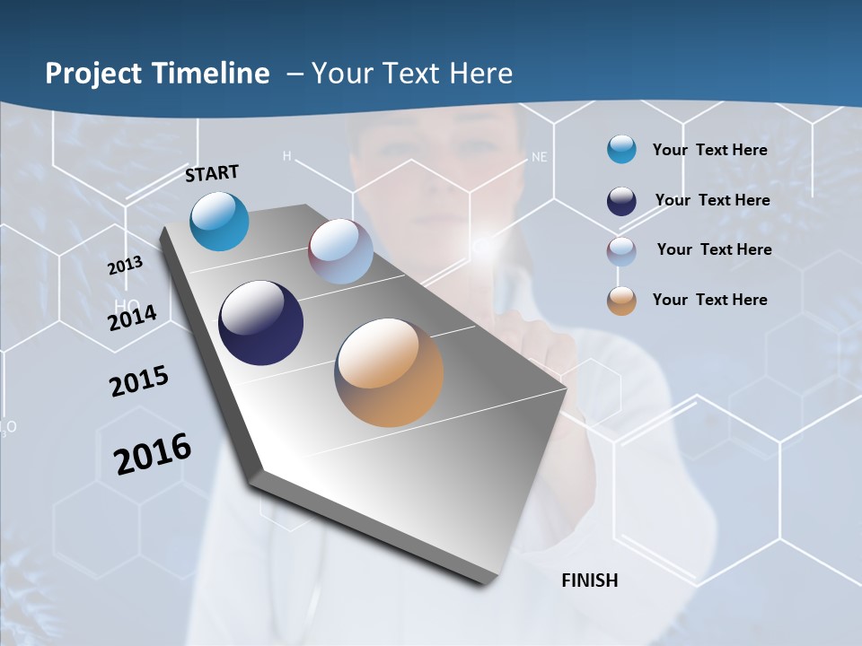 Pressing Blue Background Graphic PowerPoint Template