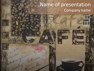 Aromatic Text Coffee Bean PowerPoint Template