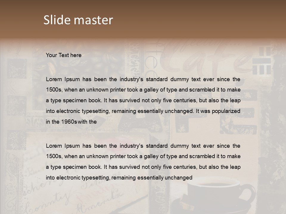 Aromatic Text Coffee Bean PowerPoint Template