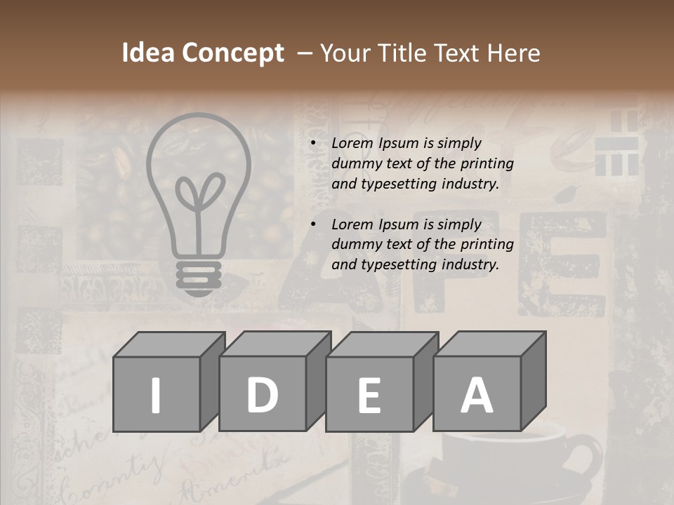 Aromatic Text Coffee Bean PowerPoint Template