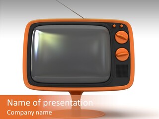 Television Push Shadow PowerPoint Template