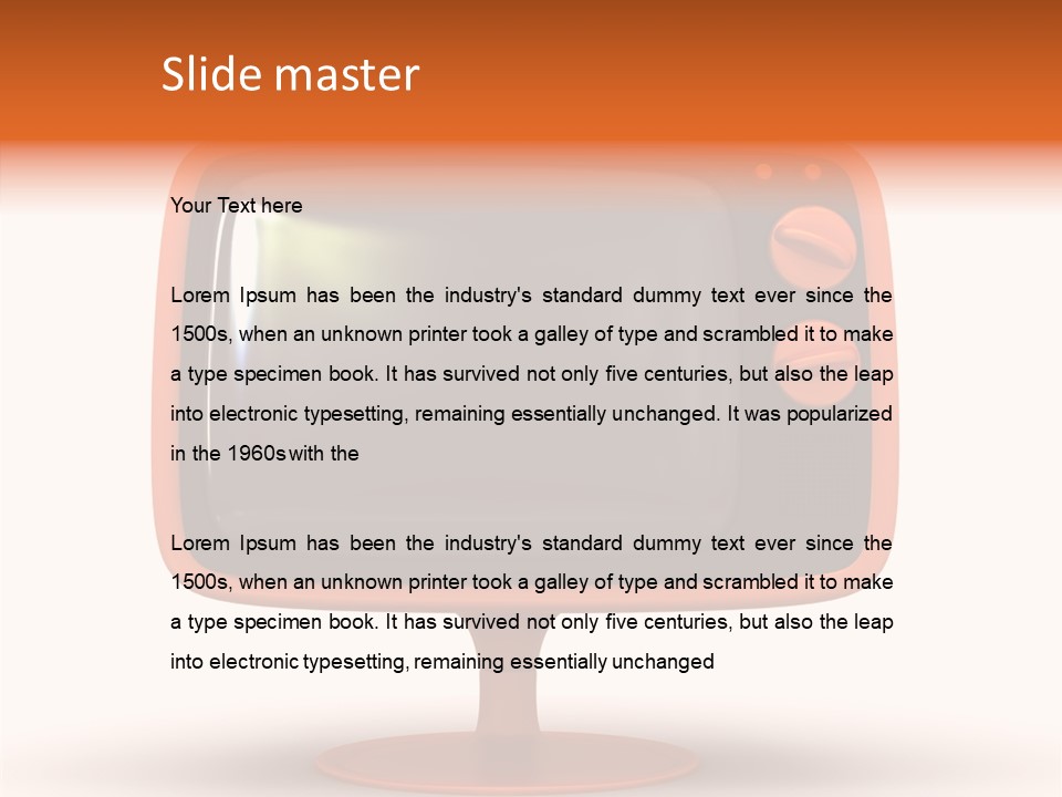 Television Push Shadow PowerPoint Template