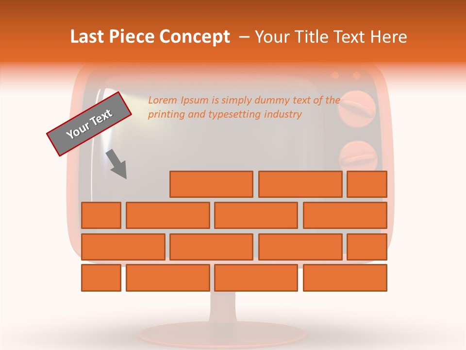 Television Push Shadow PowerPoint Template