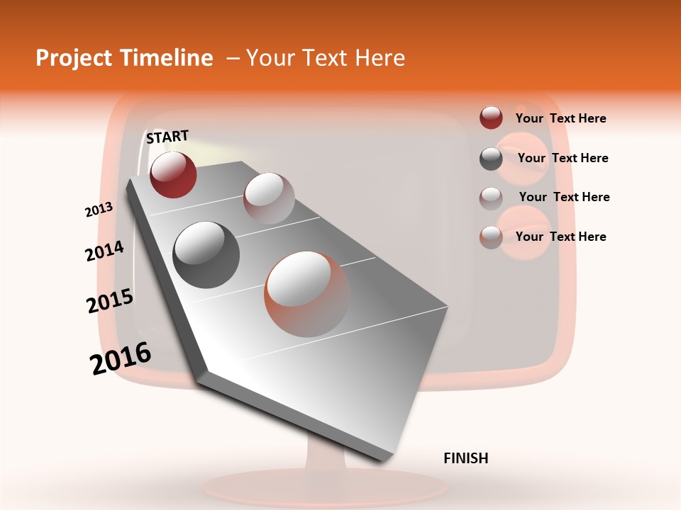 Television Push Shadow PowerPoint Template